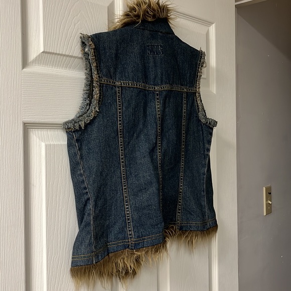 No Boundaries jeans vest with fake fur size S - Picture 4 of 4